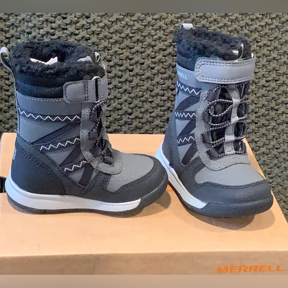 NIB Merrell Boy’s Snow Crush Cold Weather Boots, Pull Loops; Size 4 Toddler - Picture 3 of 7